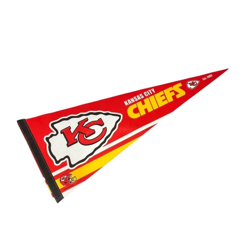 WinCraft Kansas City Chiefs NFL Felt Pennant Red Yellow White Made in USA Decor